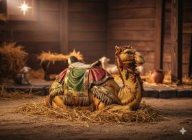 FIGURA WIELBŁĄD KLĘCZĄCY 74 x 28 x 43 cm  (do zestawu 100 cm)