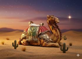 FIGURA WIELBŁĄD KLĘCZĄCY 145 x 56 x 86 cm (do zestawu 150 cm160 cm)