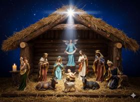 FIGURY DO SZOPKI BOZONARODZENIOWE POLYRESIN 11 ELEM  60 cm