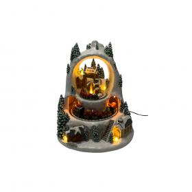 POZYTYWKA BOŻONAR. LED WIOSKA ZIMOWA Z POCIĄGIEM 23 x 23 x 25,5 cm