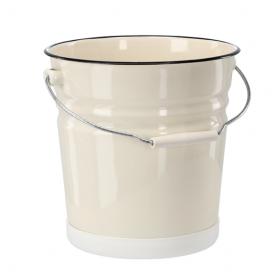 WIADRO EMALIOWANE 12 L 26 CM KREMOWE
