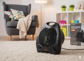 TERMOWENTYLATOR ELEKTRYCZNY / FARELKA Z BEZPIECZNYM WYŁĄCZNIKIEM CZARNA 2000 W