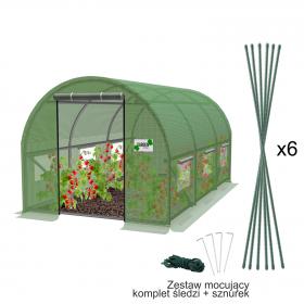 TUNEL FOLIOWY OGRODOWY 3 SEGMENTOWY ZIELONY 3 x 2 x 2 M VER 1